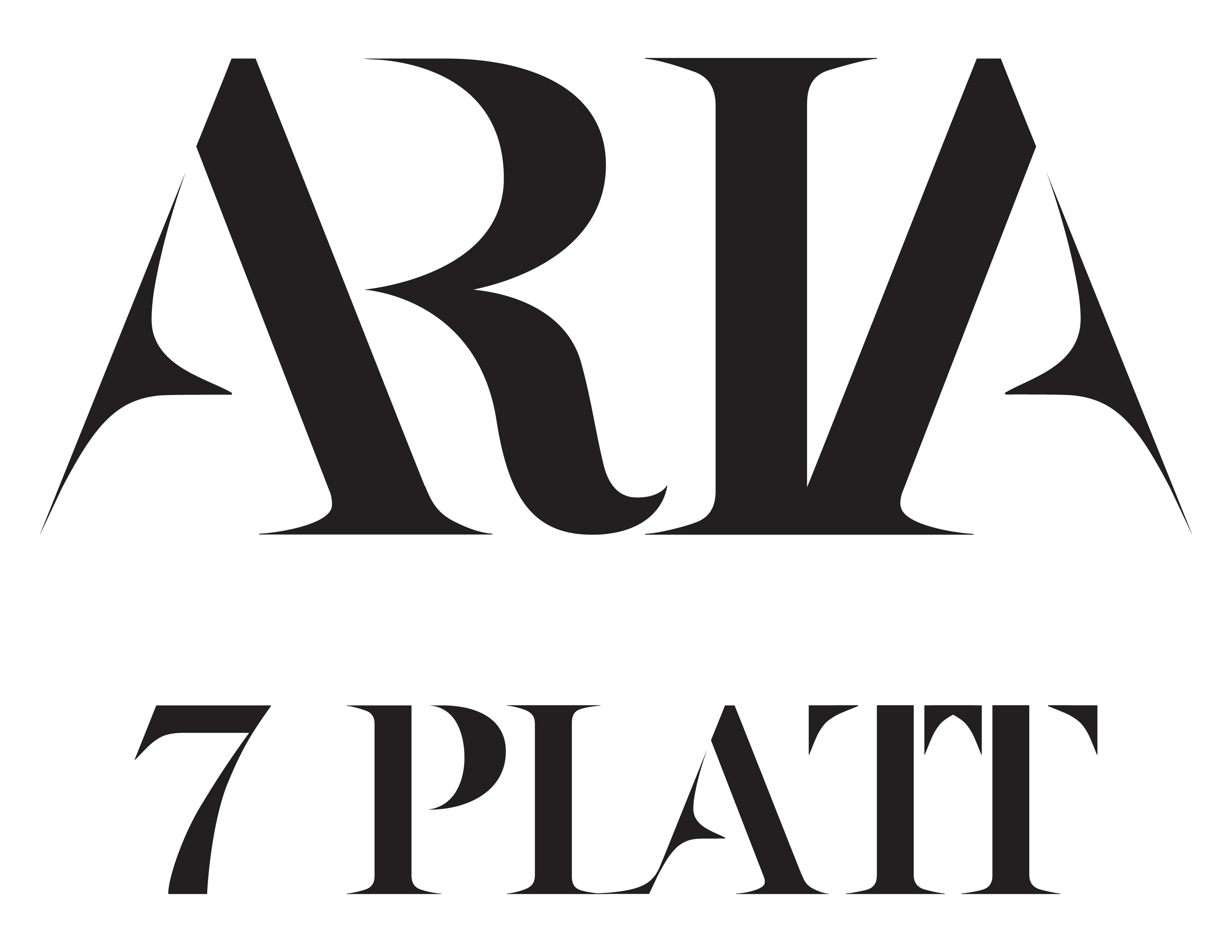 A black and white image with the words "ARIA 7 PLATT" written in large letters.